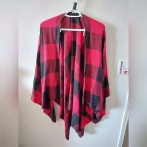 Plaid Poncho O/S
